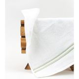 3lü Paket Çift Sıra Su Yeşili Piko Nakışlı El Havlusu 32X35CM - 33 x 33 cm