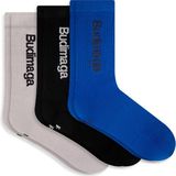 3'lü Paket Erkek Antrenman Fitness Tenis Spor Çorap - Gri-Siyah-Mavi - 40 - 46