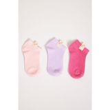 3'lü Paket Kız Çocuk Fairytale Patik Çorap Pembe Desenli