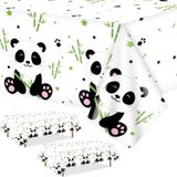 3'lü Paket Panda Masa Örtüsü Panda Doğum Günü Partisi Malzemeleri Panda Temalı Masa Örtüsü Çocuklar için Büyük Plastik Panda Masa Örtüsü Doğum Günü Bebek Duş Panda Parti Süslemeleri, 137 x 250 cm