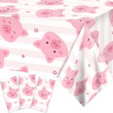 3'lü Paket Pembe Domuz Masa Örtüleri Domuz Doğum Günü Partisi Masa Örtüleri Domuz Doğum Günü Partisi Malzemeleri Çiftlik Hayvan Piggy Tek Kullanımlık Plastik Masa Örtüleri Çizgi Film Domuz Kızlar için