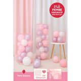 3’lü Pembe Plastik Grid Box Seti | Dekoratif Balon Kutusu | Parti & Baby Shower Süsleme