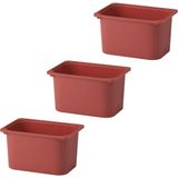 3'lü Plastik Oyuncak Saklama Kutusu Seti, 42X30X23 Cm, Bordo Renk - Amber - Seçenek 1