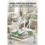 3'lü Profesyonel Temizlik Fırçası Seti - Ergonomik Banyo Lavabo ve Bulaşık Fırçası 723095