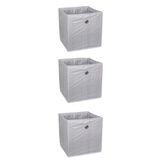 3'lü Raf Organizer Kutu Seti 30x30x30cm Yeni Sezon Nano Teknoloji Su Geçirmez Kumaş Gri 3 Adet