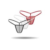 3'Lü Renkli Transparan Tül String Tanga Tm0369