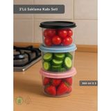 3'lü Saklama Kabı Bpa Free Hava Almaz Sızdırmaz Beslenme Kabı 360 ml - 3 Adet