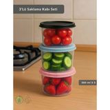 3'Lü Saklama Kabı Bpa Free Hava Almaz Sızdırmaz Beslenme Kabı 360 Ml