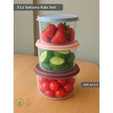 3'lü Saklama Kabı Bpa Free Hava Almaz Sızdırmaz Beslenme Kabı 675 ml - 3 Adet