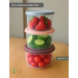 3'lü Saklama Kabı Bpa Free Hava Almaz Sızdırmaz Beslenme Kabı 675 ml