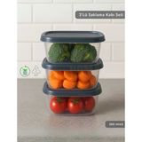 3'lü Saklama Kabı Seti Kare Erzak Kabı Bpa Free Derin Dondurucu Için Uygun 250 ml