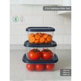 3'Lü Saklama Kabı Seti Kare Erzak Kabı Bpa Free Derin Dondurucu İçin Uygun 500-900-1500 Ml