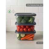 3'Lü Saklama Kabı Seti Kare Erzak Kabı Bpa Free Derin Dondurucu İçin Uygun 900 Ml