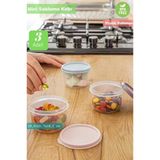 3’lü Saklama Kabı Seti Mini Erzak Kabı Buzdolabı Kabı Yuvarlak Bpa Free 175 ml