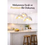 3’lü Şapka Form Sarkıt Avize Modern Bohem Aydınlatma Mutfak Ada Üstü Salon - 1 - Beyaz