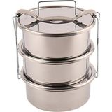 3'lü Sefer Tası No1 12 x 6 cm 1,2 Lt Paslanmaz Çelik - Metalik