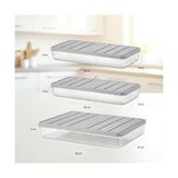 3'lü Set (1 Adet 2,25 2 Adet 1 Lt.) Nora Organizer Buzdolabı Buzluk Düzenleyici Saklama Kabı-Gri - 0 Siyah - Option-1