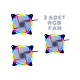 3'lü Set 120 MM Rainbow Rgb Kasa Fanı 12 CM Renkli Gökkuşağı Fanı