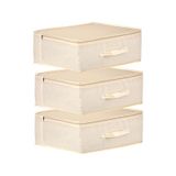 3'lü Set 53 X 44 X 21 Cm Baza Altı & Dolap İçi Organizer, Yorgan & Yastık Düzenleyici Hurç Krem