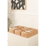3lü Set 7 Bölmeli Bej Dolap Çekmece Içi Akordiyon Katlanır Çorap Çamaşır Düzenleyici Organizer - Ahşap Rengi