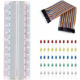 3'lü Set 830 Pin Breadboard 40 Pin Erkek-Erkek Jumper Kablo 50 Adet 5mm LED