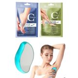 3'lü Set Ayak Bacak Peeling Kil Bakım Maske Kristal Epilasyon Taşı Ağda Aleti Tüy Dökücü Tüy Silğisi
