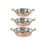 3lü Set Bakır Sahan Seti 14-16-18cm Üçlü Omlet Yumurta Tavası Çekiç Dövme Sahanları