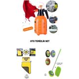 3'lü Set Basınçlı Oto Yıkama Pompası Köpük Yapıcı + Mikofbr Bez