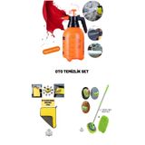 3'lü Set Basınçlı Oto Yıkama Pompası Köpük Yapıcı + Mikrofiber Bez + Şönil Araba Yıkama Fırçası