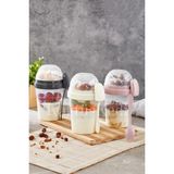 3'lü Set Çatal ve Kaşıklı Hazırla ve Çık Meyveli Yoğurt Kabı - Yemek Taşıma ve Saklama Kabı 7170801 - 001-Renkli