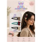 3'lü Set Çiçek Fiyonk ve Yuvarlak Figürlü Kadın & Kız Çocuk Çıtçıt Toka - 3 Farklı Model asel kk7