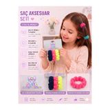 3'lü Set Çok Renkli Büzgülü Kumaş Kız Çocuk Lastik Toka Scrunchie Saç Aksesuarı asel aa5