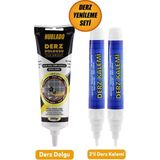 (3'lü Set) Fayans Beyaz Derz Boyama Boyası Kalemi + Fayans Arası Hazır Derz Dolgusu 380 gr - Normal