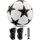 3lü Set Futbol Topu Tekmelik Şampiyonlar Ligi Pompalı Sert Zemin Halı Saha Futbol Topu New Black No5