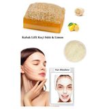 3'lü Set Kabak Lifli Yüz Pedi Kabak Lifli Keçi Sütlü Limonlu Sabun Canlandırıcı Cilt Bakım Yüz Maske