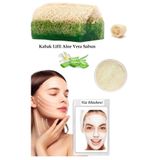 3'lü Set Kabak Lifli Yüz Pedi Kesesi Aloe Vera Özlü Lifli Sabun Canlandırıcı Cilt Bakım Yüz Maskesi