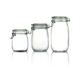 3'lü Set Korken Kavanoz Vakumlu Kilitli Cam Saklama Kavanozu 750 ml - 1000 ml - 1500 ml