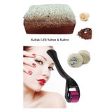 3'lü Set Lifli Sabun Kahve Peeling Cilt Bakım Yenileme Titanyum Derma Roller Leke,Akne Ruşur Taşı