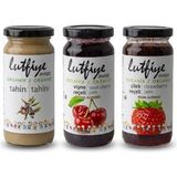 3lü Set Lutfiye Organik Vişne Reçeli 280 gr + Lutfiye Organik Çilek Reçeli 280 gr + Lutfiye Organik Tahin 230 gr