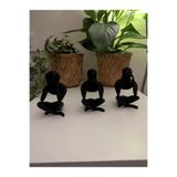 3'lü Set Meditasyon Modern Biblo Masa Üstü biblo, Görmedim Duymadım Bilmiyorum Hean Speak See, 33gfr3