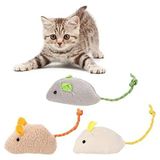 3'lü Set Peluş Fare Oyuncağı, Kedi Için Yumuşak ve Dayanıklı