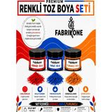 3'Lü Set Premium Parafin Soya Wax Toz Mum Boyası Hobi Seti - 10 Cc (Kırmızı, Mavi, Turuncu) Bkfab3kmt10g