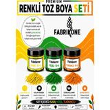3'Lü Set Premium Parafin Soya Wax Toz Mum Boyası Hobi Seti - 10 Cc (Sarı, Yeşil, Turuncu) Bkfab3sryt10g