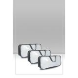 3'lü Set Pvc & Şeffaf Telli Valiz Hurç 60x40x20