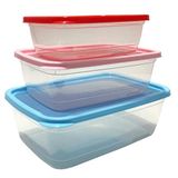 3lü Set Renkli Vakum Kapak Kırılmaz Saklama Kapları 1.25L-750ml-430ml Difriz ve Mikrodalgaya Uyumlu