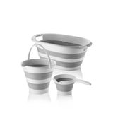 3Lü Set Temizlik Seti Katlanır Sepet-Kova-Maşrapa