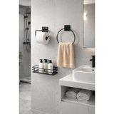 3'lü Set Yapışkanlı Banyo Düzenleyici Duşakabin Şampuanlık Banyo Rafı WC Kağıtlık ve Havluluk