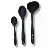 3'Lü Silikon Set 1 Kepçe 1 Kaşık (27.5Cm) 1 Kaşık (20 Cm) Siyah
