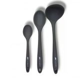3'Lü Silikon Set 1 Kepçe 1 Kaşık (27.5Cm) 1 Kaşık (20 Cm)Gri