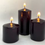 3LÜ SİYAH SİLİNDİR MUM SETİ(5,5 CM-7,5 CM-10 CM)